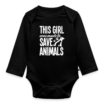 Funny Veterinary Veterinarian Veterinarian Gift - Organic Longsleeve Baby Bodysuit - black - Front