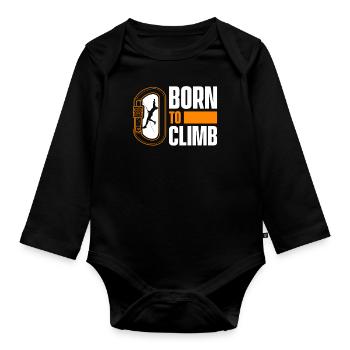 Escalade Alpinisme Grimpeurs - Body Bébé bio manches longues - noir - Devant