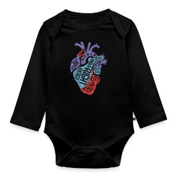 Herzspezialist Anatomie Arzt - Baby Bio-Langarm-Body - Schwarz - Vorne