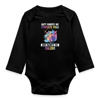 Maler Malermeister malen Lackierer Beruf Spruch - Baby Bio-Langarm-Body - Schwarz - Vorne