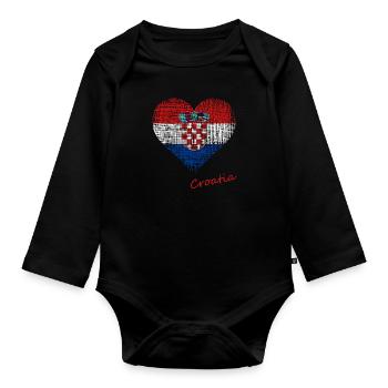 Croatia - Baby Bio-Langarm-Body - Schwarz - Vorne