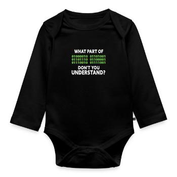 Programmeur Compuer Nerd Coder Software Cadeau - Body Bébé bio manches longues - noir - Devant