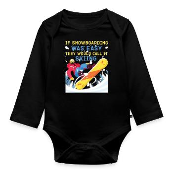 Snowboarding Snowboard If - Organic Longsleeve Baby Bodysuit - black - Front