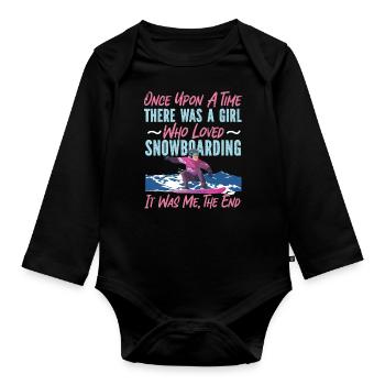 Snowboarding Snowboard Girl Once - Baby Bio-Langarm-Body - Schwarz - Vorne