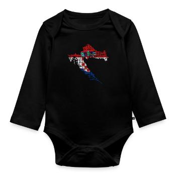 Croatia - Baby Bio-Langarm-Body - Schwarz - Vorne