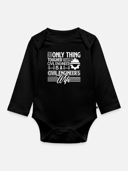 Civil Engineer Civil Engineer's Wife - Organic Longsleeve Baby Bodysuit - black