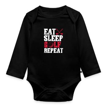 Golf Golfer Golf Club Golf Ball Cadeau - Body Bébé bio manches longues - noir - Devant