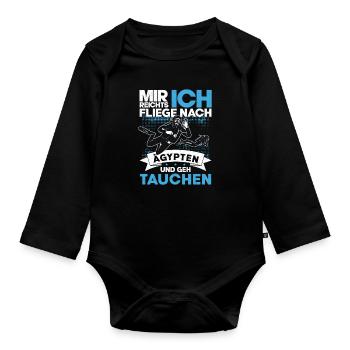 Mir Reichts Fliege Nach Ägypten Tauchen Urlaub - Baby Bio-Langarm-Body - Schwarz - Vorne