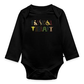 Physiotherapy - Organic Longsleeve Baby Bodysuit - black - Front