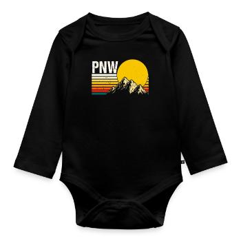 PNW Pacifique Nord-Ouest Bigfoot - Body Bébé bio manches longues - noir - Devant