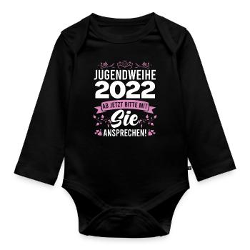 Jugendweihe 2022 mädchen - Baby Bio-Langarm-Body - Schwarz - Vorne