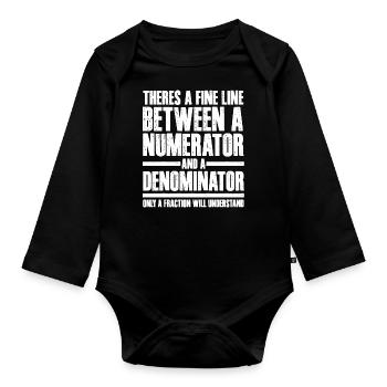 Mathematiker, Mathematik, Mathematik - Baby Bio-Langarm-Body - Schwarz - Vorne