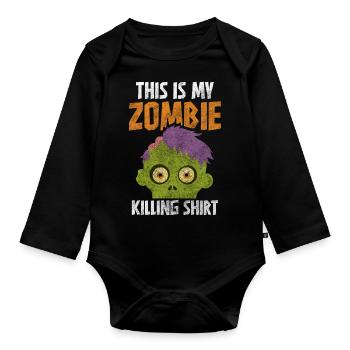 Zombieapokalypse Zombie-Jäger Pandemie Epidemie - Baby Bio-Langarm-Body - Schwarz - Vorne