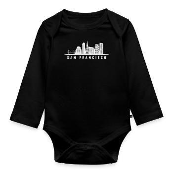 San Francisco, Californie - Body Bébé bio manches longues - noir - Devant