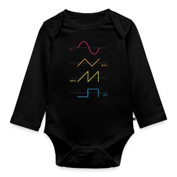 Synthétiseur Audiowaves Analogique Numérique - Body Bébé bio manches longues - noir - Devant