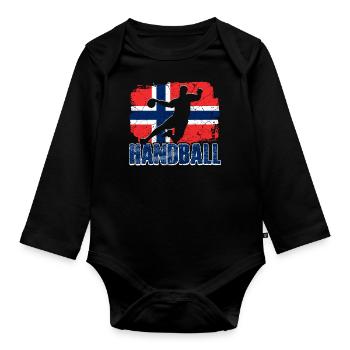 Handball Norvège - Body Bébé bio manches longues - noir - Devant