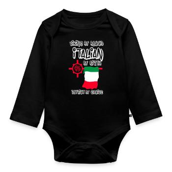 Viking by Blood Italian by birth - Organic Longsleeve Baby Bodysuit - black - Front