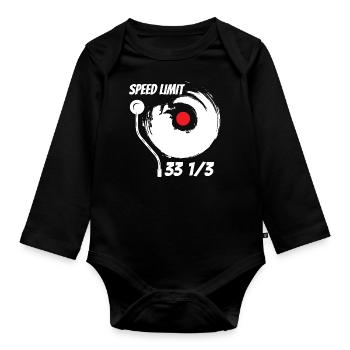 Le vinyle attire la musique audiophile - Body Bébé bio manches longues - noir - Devant