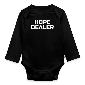 Hope Dealer - Christliche Zitate - Baby Bio-Langarm-Body - Schwarz - Vorne
