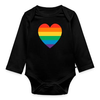 Rainbow - Baby Bio-Langarm-Body - Schwarz - Vorne