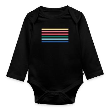 Rainbow - Organic Longsleeve Baby Bodysuit - black - Front