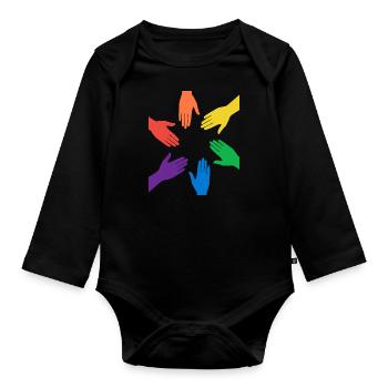 Rainbow - Baby Bio-Langarm-Body - Schwarz - Vorne