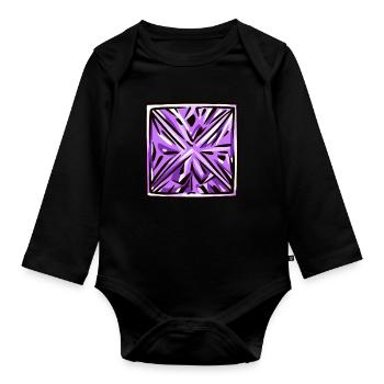 Diamond Gemstone - Organic Longsleeve Baby Bodysuit - black - Front