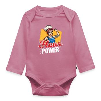 Bäcker Backen Bäckerei Sprüche Hobbybäcker - Baby Bio-Langarm-Body - Mauve - Vorne