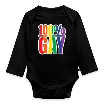 Zertifiziert Gay - Baby Bio-Langarm-Body - Schwarz - Vorne