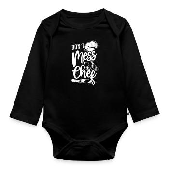 Cuisine Cuisine Chef de cuisine ne pas - Body Bébé bio manches longues - noir - Devant