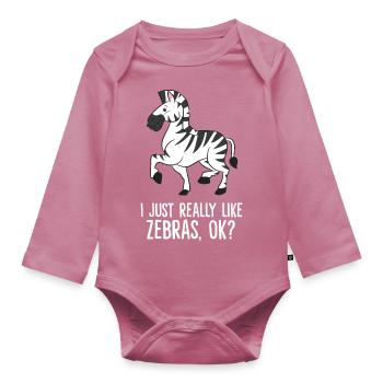Zebra - I just really like Zebras, ok? - Body Bébé bio manches longues - mauve - Devant
