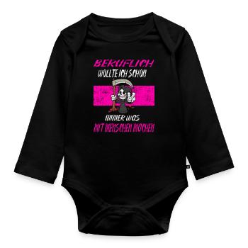 Beruflich Sensenmann - Baby Bio-Langarm-Body - Schwarz - Vorne