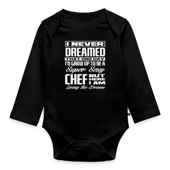 Cook Cook Chef Chef - Organic Longsleeve Baby Bodysuit - black - Front