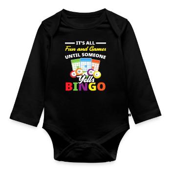 Joueur de Bingo Amateurs de Bingo - Body Bébé bio manches longues - noir - Devant