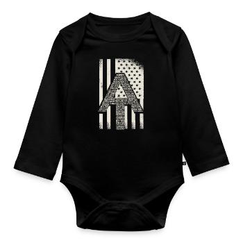 Appalachian Trail Durch Wanderer, US Nationalpark - Baby Bio-Langarm-Body - Schwarz - Vorne