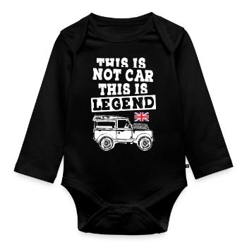 This is not Car This is Legend Landy - Organic Longsleeve Baby Bodysuit - black - Front