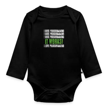Programmierer - Baby Bio-Langarm-Body - Schwarz - Vorne