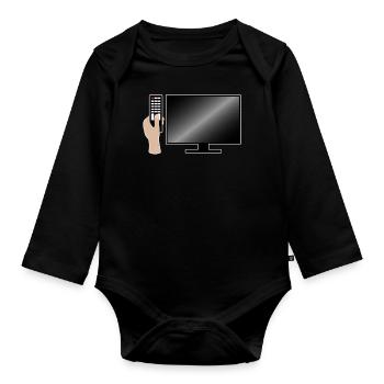 Télévision TV TV Cinéma Films Cadeau - Body Bébé bio manches longues - noir - Devant