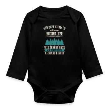 Buchhalter Buchhaltung Finanzbuchhaltung Spruch - Baby Bio-Langarm-Body - Schwarz - Vorne