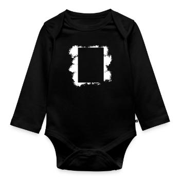 Fond blanc Décoration de forme rectangulaire - Body Bébé bio manches longues - noir - Devant