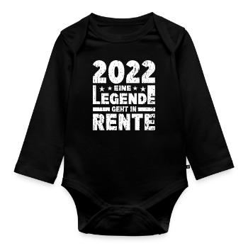 2022 eine Legende geht in Rente - Baby Bio-Langarm-Body - Schwarz - Vorne