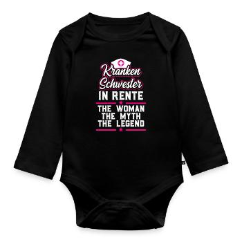 Ruhestand Rente Krankenschwester - Baby Bio-Langarm-Body - Schwarz - Vorne