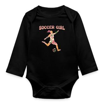 Football Football - Body Bébé bio manches longues - noir - Devant