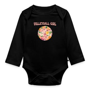 Volleyball Volleyball de plage - Body Bébé bio manches longues - noir - Devant