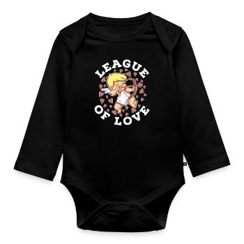 Valentine's Day Valentine's Day - Organic Longsleeve Baby Bodysuit - black - Front
