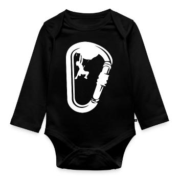 Bouldern Klettern Climbing - Baby Bio-Langarm-Body - Schwarz - Vorne