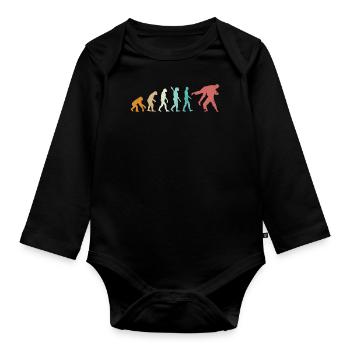 Evolution Jiu Jitsu Arts Martiaux - Body Bébé bio manches longues - noir - Devant