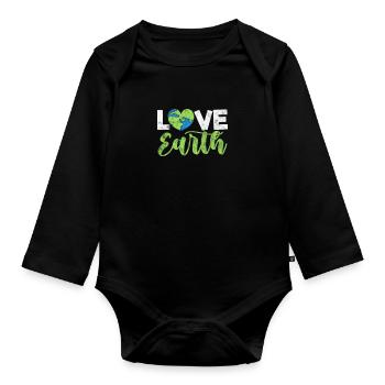 Changement climatique Protection de l’environnement Protection de l’environnement Cadeau de la Terre - Body Bébé bio manches longues - noir - Devant