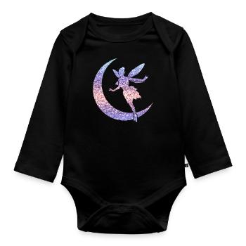 Glitter Fée Elfe Conte de Fées Dames Fille Cadeau - Body Bébé bio manches longues - noir - Devant