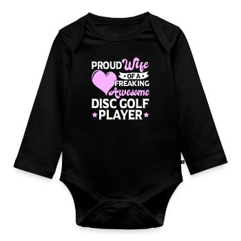 Golfer Trainer Frisbee Lover Disc Golf Player - Organic Longsleeve Baby Bodysuit - black - Front